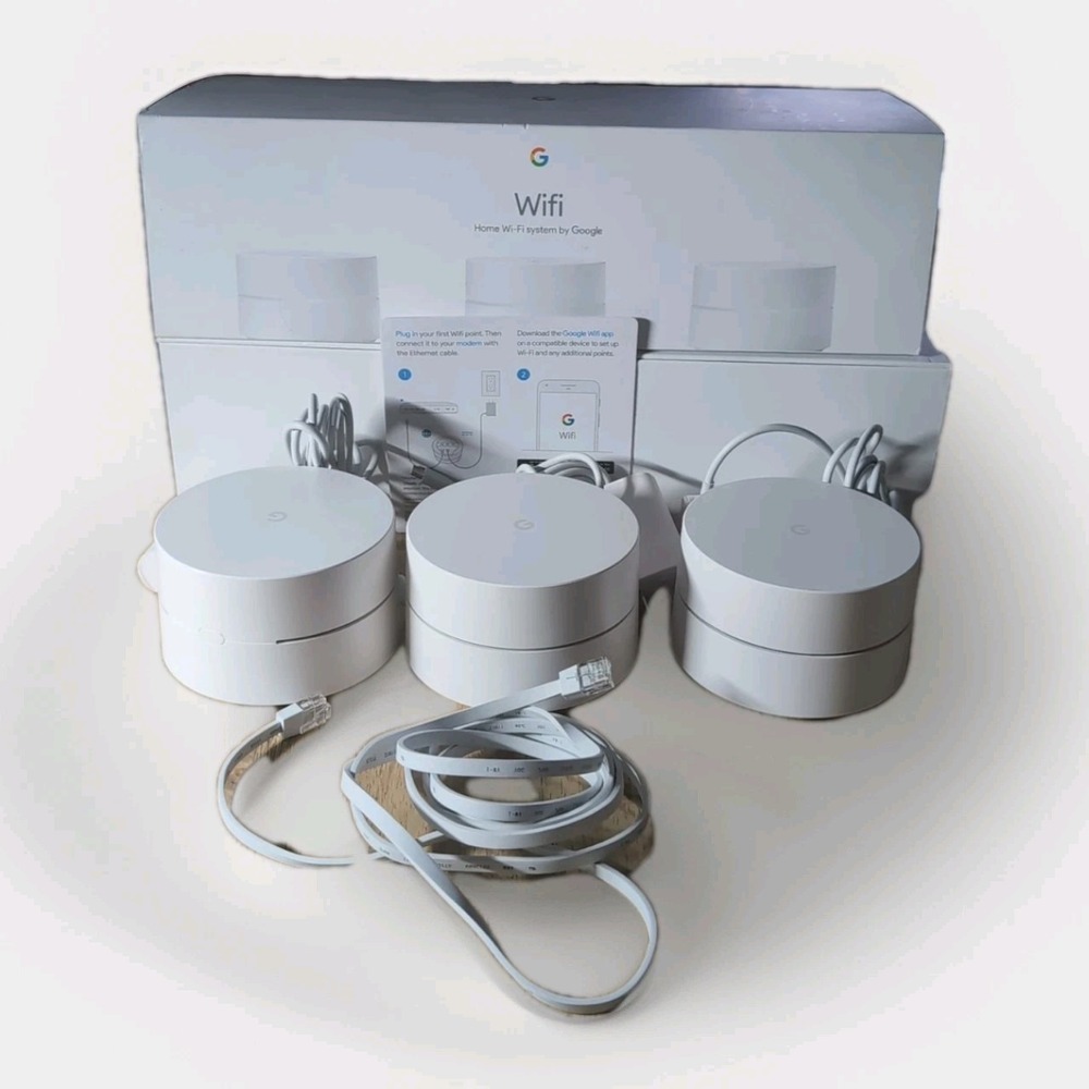 Google WiFi System Whole Home Mesh Router -‎ 3 Pack (Open Box)